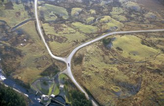 Oblique aerial view of sites at The Cashel, near The Ord, Lairg, Sutherland, looking SE.