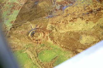 Overhead aerial view of settlement feature at The Ord, near Lairg, Sutherland, looking NE. 