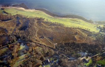 An oblique aerial view of the dairy park at Dunrobin Castle, Golspie, East Sutherland, looking SSE.