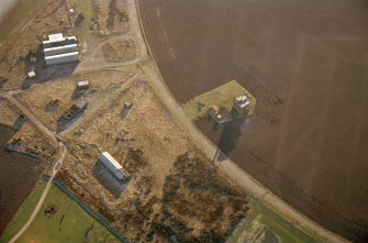 Aerial view of Fearn airfield, W of Balintore, Tarbet Ness, looking S.