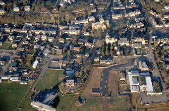 Aerial view of Dornoch, Sutherland, looking N.