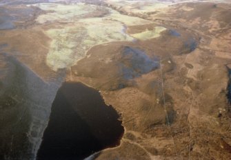 Aerial view of Loch a' Bhiocair, Golspie, East Sutherland, looking W.