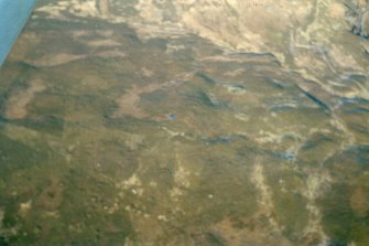 Aerial view of Torrish Burn, Strath Kildonan, East Sutherland, looking N.