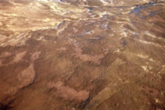 Aerial view of Torrish Burn, Strath Kildonan, East Sutherland, looking E.