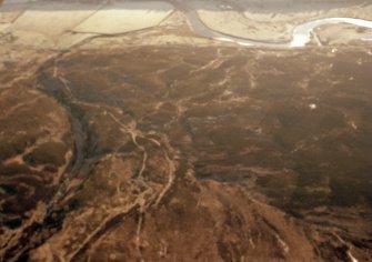 Aerial view of Ulbster/Torrish Burn, Strath Kildonan, East Sutherland, looking S.