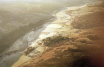 Aerial view of Torrish to Ulbster, Strath Kildonan, East Sutherland, looking W.