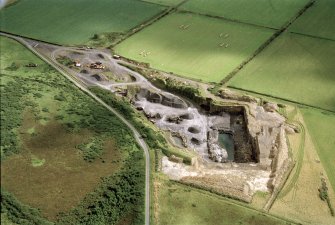 Aerial view of Stonehone Quarry, Ruther, Wick, Caithness, looking S.