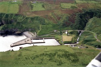 Aerial view of Lybster Harbour, Caithness, looking W.