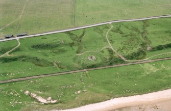 Aerial view of Cinn Trolla Broch, Brora, East Sutherland, looking NW.