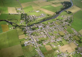An oblique aerial view of Halkirk, Caithness, looking N.