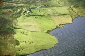 An oblique aerial view of the Loch of Yarrows, Wick, Caithness, looking NW.