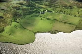 An oblique aerial view of the Loch of Yarrows, Wick, Caithness, looking SW.