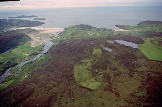 Aerial view of Bettyhill, Sutherland, looking NW.
