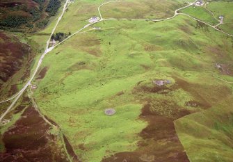 Aerial view of Fiskary cairns, Bettyhill, Sutherland, looking NW.
