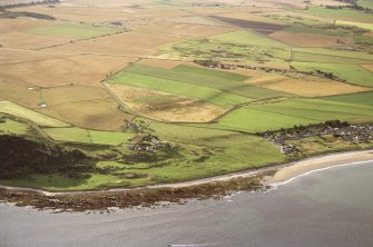 Aerial view of Shandwick, S of Balintore, Tarbat Ness, Easter Ross, looking W.