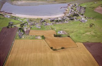 Aerial view of Portmahomack, Tarbat Ness, Easter Ross, looking NW.