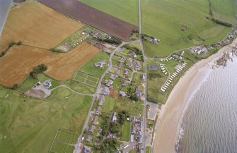 Aerial view of Portmahomack, Tarbat Ness, Easter Ross, looking S.
