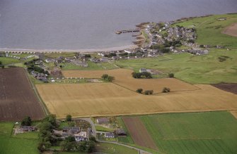 Aerial view of Portmahomack, Tarbat Ness, Easter Ross, looking NW.