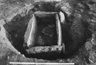 Photograph of cist during excavation.