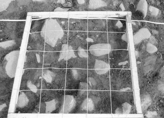 Excavation photograph : photogram - detailed view with planning frame in position.