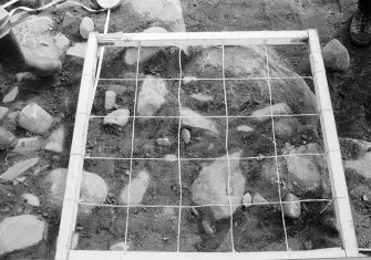 Excavation photograph : photogram - detailed view with planning frame in position.