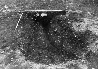 Excavation photograph : area C - f0009, terminal ditch section with probable secondary cut, from north.