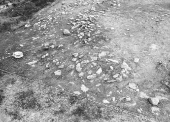 Excavation photograph : area 1, quadrant 1, pre ex, from south-east.