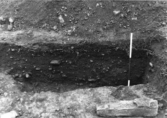 Excavation photograph : section of possible ditch and culvert trench.