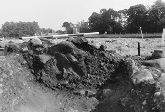 Excavation photograph : F1015 - SW quad, main cairn, N-S baulk, west facing.
