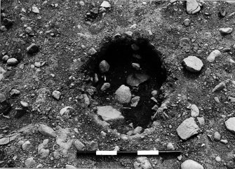 Excavation photograph : area 2b - context 2221 - post ex pit, from north.