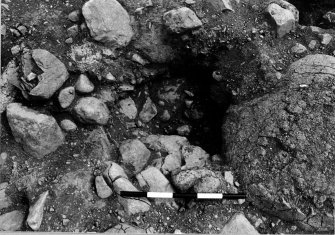 Excavation photograph : area 2b - context 2240 - post ex pit, from west.