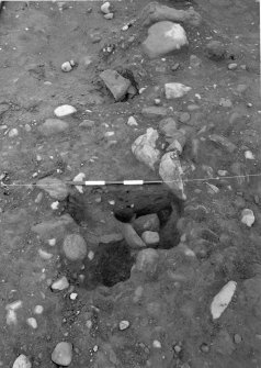 Excavation photograph : area 1 - f1110 - half section, from east.