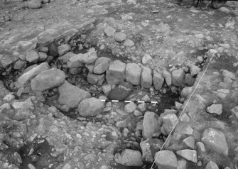 Excavation photograph : area 8 - f8119 lade section and wall, from south.
