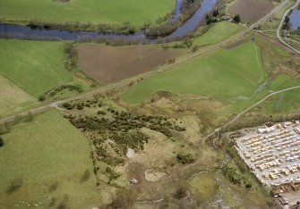 Aerial view of Tom Pitlac motte, N of Boat of Garten, Speyside, looking SE.