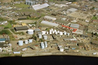 Aerial view of Longman industrial area, Inverness, looking E.