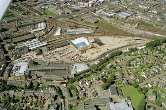 Aerial view of Inverness Eastgate area, looking N.