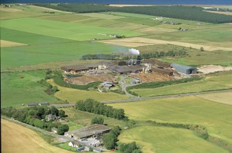Aerial view of Norbord Factory, E of Inverness, looking N.