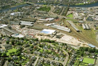 Aerial view of Inverness Eastgate area, looking W.