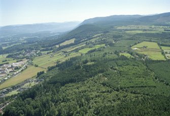 Aerial view of Dunain Hill and Craig Phadrig, W of Inverness, looking SE.