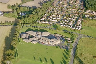 Aerial view of Culloden Academy, Inverness, looking E.