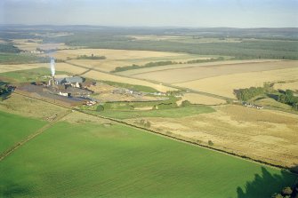 Aerial view of Norbord, Morayhill, E of Inverness, looking E.