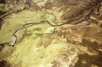 Aerial view of Broch, Strath Carnaig, Sutherland, looking W.
