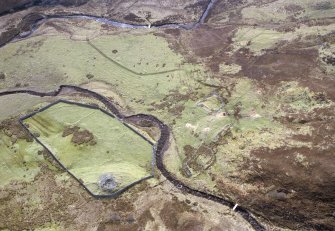 Aerial view of Broch, Strath Carnaig, Sutherland, looking SW.