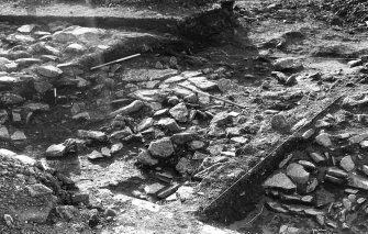 Excavation photograph : 006, lower stones after machine trample removed.