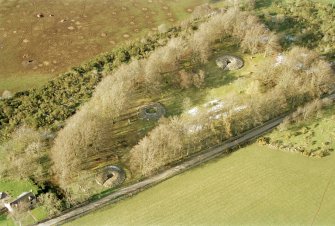 Aerial view of Clava, E of Inverness, looking NNE.
