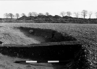 Excavation photograph : trench IV - feature DAH, radial section cut 13/13x.