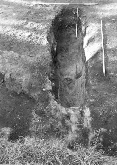 Excavation photograph : base of pit f157, fully excavated.