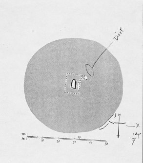 Plan of cairn ink 1:100 RCAHMS