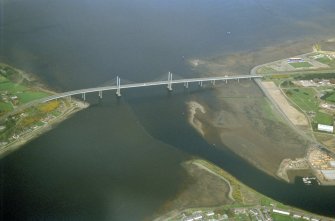 Aerial view of Kessock Bridge, Inverness, looking NE.