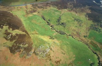 Aerial view of Abercross former settlement, Strath Fleet, East Sutherland, looking NE.